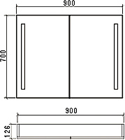 BelBagno Зеркало-шкаф, , 90х12,5хh70,2 см. SPC-2A-DL-BL-900