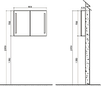 BelBagno Зеркало-шкаф, , 90х12,5хh70,2 см. SPC-2A-DL-BL-900