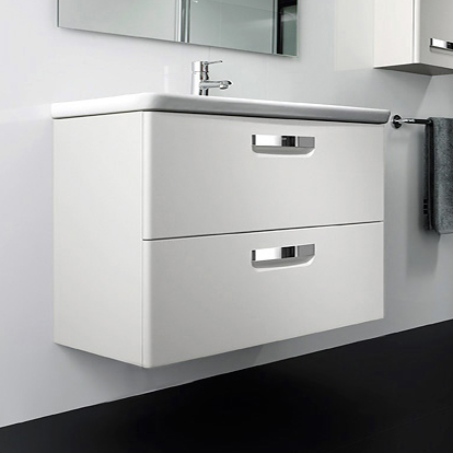 Roca Gap Тумба под раковину, подвесная 80х41,2х60h см, с 2мя выдвижными ящиками, цвет: белый матовый ZRU9302732