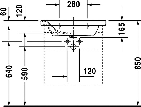 Тумба для комплекта Duravit DuraStyle 65 темный каштан DS638005353