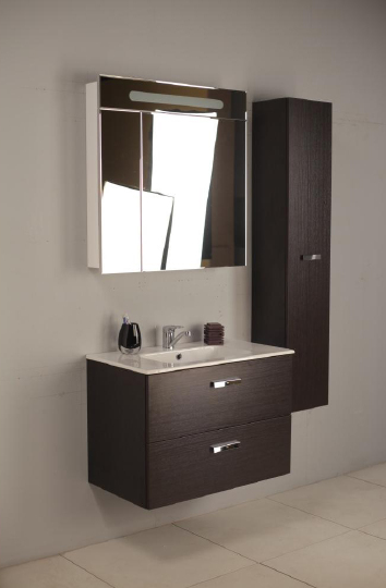 Roca Victoria Nord Зеркальный шкаф 80х81 см, с подсветкой, без выключателя, цвет: белый глянцевый ZRU9000033