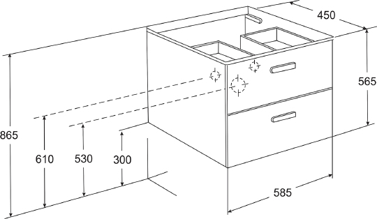 Roca Victoria Nord Тумба под раковину, подвесная 60х45х55h см, с 2мя выдвижными ящиками, цвет: венге ZRU9000027