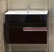 Roca Victoria Nord Black Edition Тумба под раковину подвесная 80х45х55h см, ящики цвет: черный глянц ZRU9000097