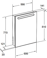 Roca Victoria Nord Black Edition Зеркальный шкаф 60х81 см, подсветка, без выкл., цвет: черный глянец ZRU9000098