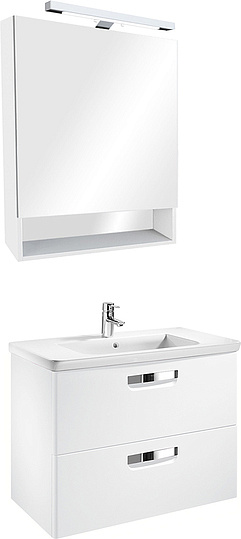 Roca Gap Зеркальный шкаф 70х85 см, с подсветкой, без выключателя, цвет: белый матовый ZRU9302749