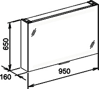 Keuco Edition 300 Зеркало-шкаф, прямоугольный 95x16x65h см, цвет: хром 30203 171201
