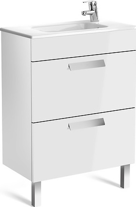 Roca Debba Тумба под раковину напольная 60х36х86,5h см, с 2мя выдвижными ящиками, цвет: белый гляней ZRU9302708