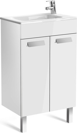 Roca Debba Тумба под раковину, напольная 50х36х86,5h см, 2 створки, ножки, цвет: белый глянцевый ZRU9302710