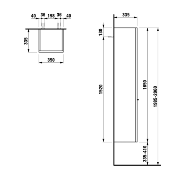 Шкаф-пенал Laufen Palace  R 4.0202.2.075.475.1