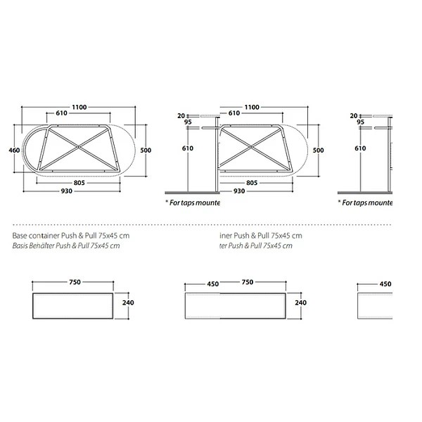 Globo Bob База для консоли OP019BAR 75x24x45h см, цвет: lime OP021BLI