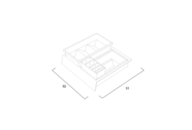 Globo Opi Внутренний разделитель для выдвижного ящика 32x30,8 см, цвет: серый OP001CAR