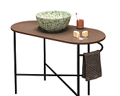 Globo Bob Консоль металлическая напольная с полотенцедержателем, 93x46x72h см, цвет: черный матовый OP019BAR