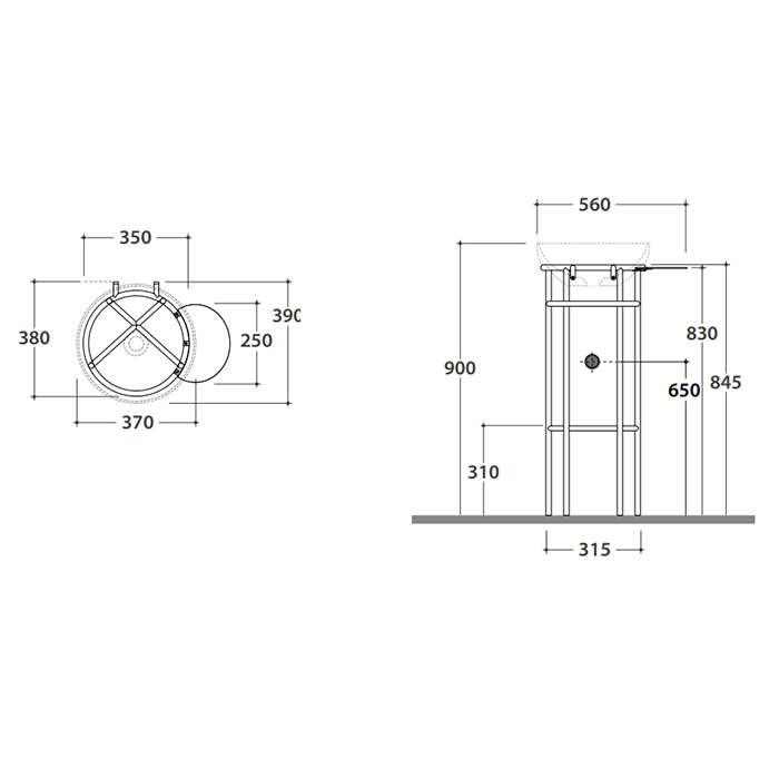 Globo Ring Полка 20x25 см для консоли OP003RAR, цвет: черный матовый OP004RAR