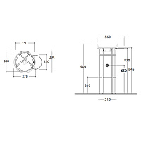Globo Ring Полка 20x25 см для консоли OP003RAR, цвет: черный матовый OP004RAR