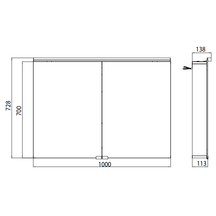 Emco Flat Зеркальный шкаф 100 cм, розетка 9797 052 65
