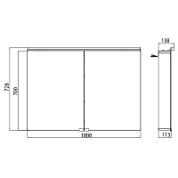Emco Flat Зеркальный шкаф 100 cм, розетка 9797 052 65