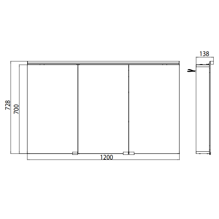Emco Flat Зеркальный шкаф 120 cм, розетка 9797 050 66