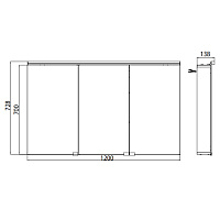 Emco Flat Зеркальный шкаф 120 cм, розетка 9797 050 66