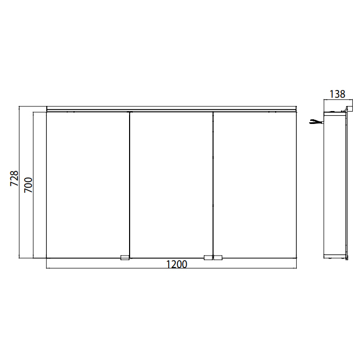 Emco Flat Зеркальный шкаф 120 cм, розетка 9797 052 66