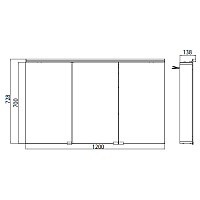Emco Flat Зеркальный шкаф 120 cм, розетка 9797 052 66