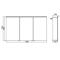 Emco Pure Зеркальный шкаф 120 cм, розетка 9797 050 84