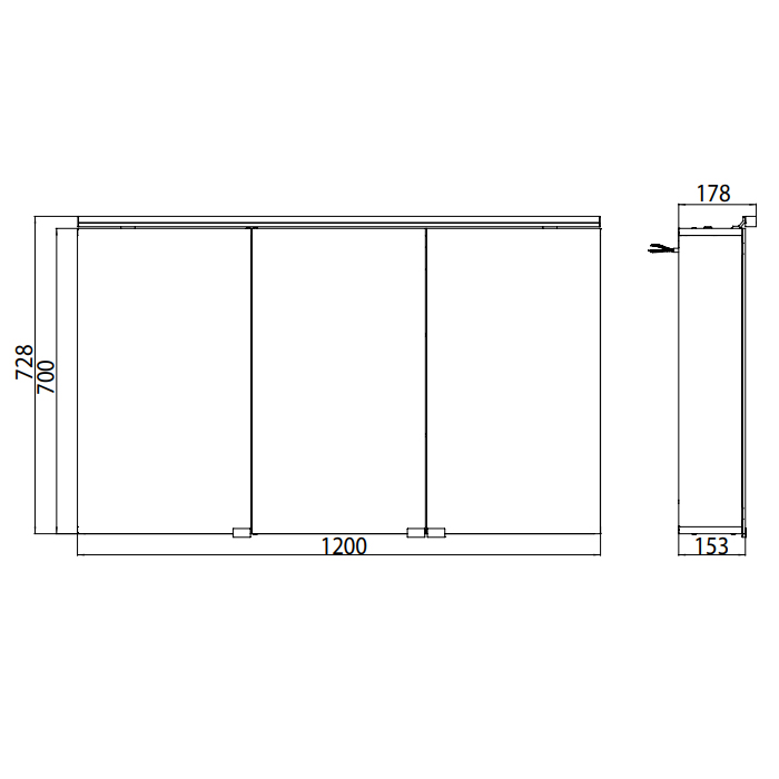 Emco Pure Зеркальный шкаф 120 cм, розетка 9797 052 84