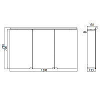 Emco Pure Зеркальный шкаф 120 cм, розетка 9797 052 84