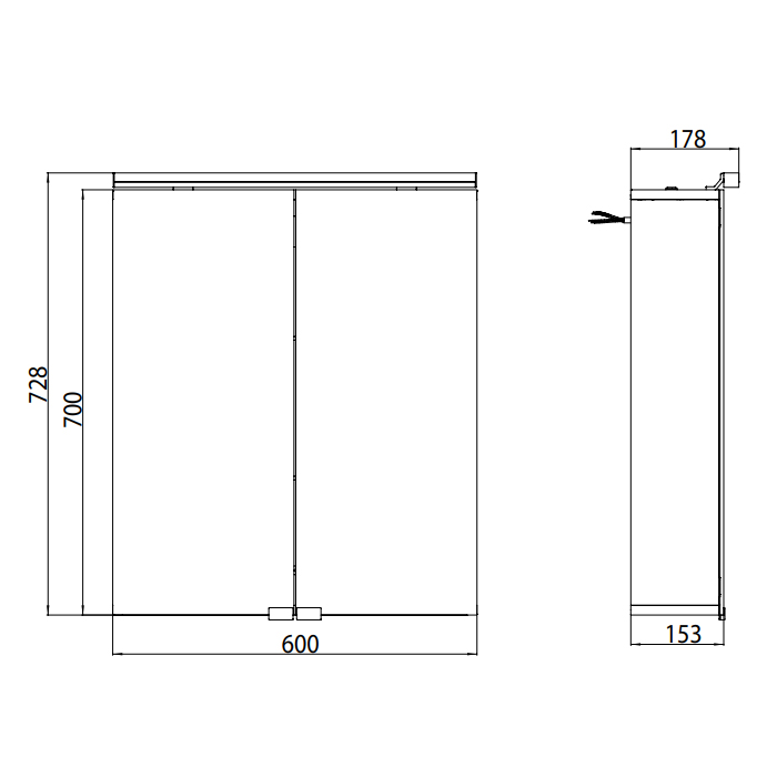 Emco Pure Зеркальный шкаф 60 cм, розетка 9797 050 81