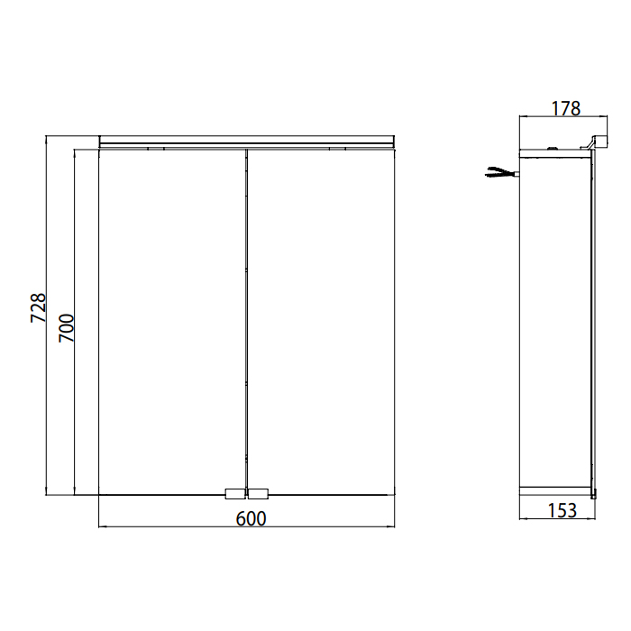 Emco Pure Зеркальный шкаф 60 cм, розетка 9797 052 81