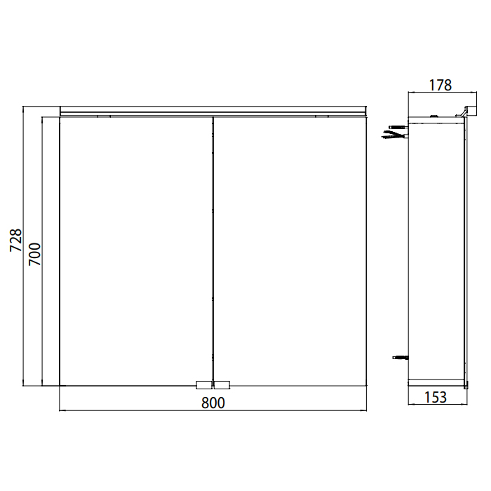 Emco Pure Зеркальный шкаф 80 cм, розетка 9797 052 82