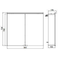 Emco Pure Зеркальный шкаф 80 cм, розетка 9797 052 82