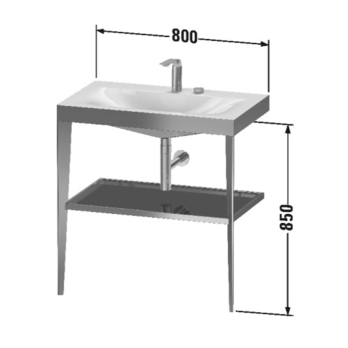 Duravit XViu Консоль напольная, 85x80xh48 cм, цвет black matt XV4715OB289