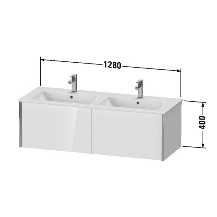 Duravit XViu Тумба подвесная 40x128xh48 cм, цвет черный матовый XV40290B221