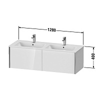 Duravit XViu Тумба подвесная 40x128xh48 cм, цвет черный матовый XV40290B221