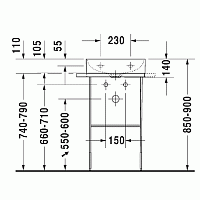 Duravit DuraSquare Металлическая консоль напольная 51,6х33,3 cм, хром 0031091000