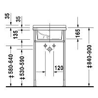 Duravit Starck 3 Металлическая консоль, регулировка по высоте, цвет хром 30641000