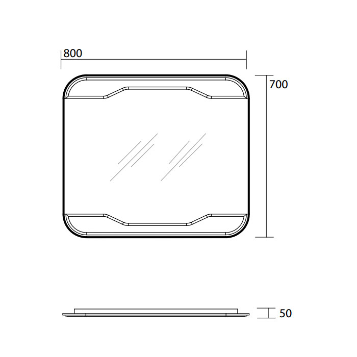 Kerasan Waldorf Зеркало 80x70h см, без светильника, с выключателем 740701