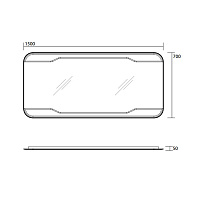 Kerasan Waldorf Зеркало 150x70h см, без светильника, с выключателем 740501