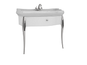 Kerasan Retro Консоль под раковину, напольная 100x54,4 см, с 1 ящиком, цвет: Laccato Bianco/Cromo 7363K7