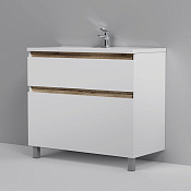 Am.Pm X-Joy Тумба под раковину 97х44,5х83h см, напольная, 2 ящика, цвет: белый глянцевый M85AFSX1002WG