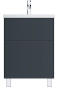 Am.Pm Gem Тумба под раковину 60х42х81h см, напольная, 2 ящика, цвет: графит матовый M90FSX06022GM32