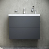 Am.Pm Gem Тумба под раковину 75х42х54h см, подвесная, 2 ящика, цвет: графит матовый M90FHX07522GM