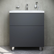 Am.Pm Gem Тумба под раковину 75х42х81h см, напольная, 2 ящика, цвет: графит матовый M90FSX07522GM32