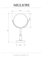 Migliore Jerri Зеркало оптическое настольное 3X d18х12x35h, цвет: бронза 21974