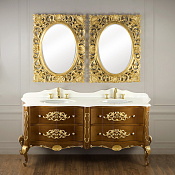 Migliore Virginia Столешница двойная 184,5x55,5x16h, 3 отверстия, цвет: бьянко кристаллино 30284