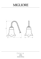 Migliore Edera Светильник для зеркала, керамика, цвет: бронза 16902