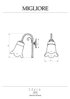 Migliore Edera Светильник настенный, керамика, цвет: золото 16951