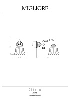 Migliore Olivia Светильник настенный, плафон керамика, цвет: золото 24668