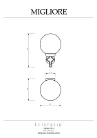 Migliore Cristalia Светильник настенный, стекло, Swarovski, цвет: бронза 16782