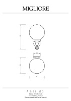 Migliore Amerida Светильник, стекло матовое, Swarovski, цвет: золото 16608